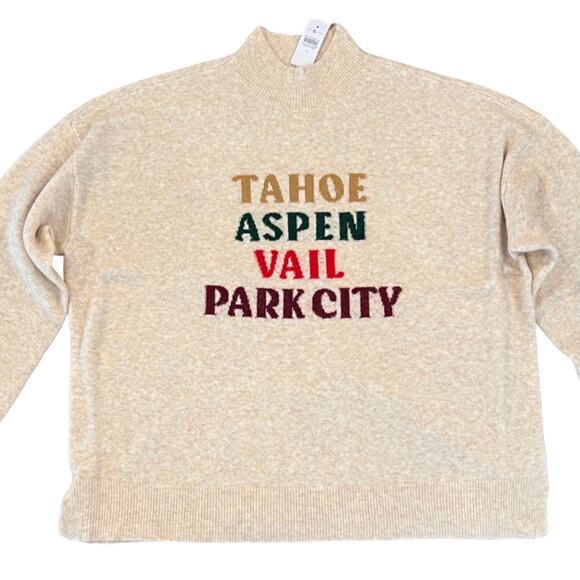 NWT LOFT Lou & Grey Khaki Heather Ski City Sweater - Picture 2 of 10